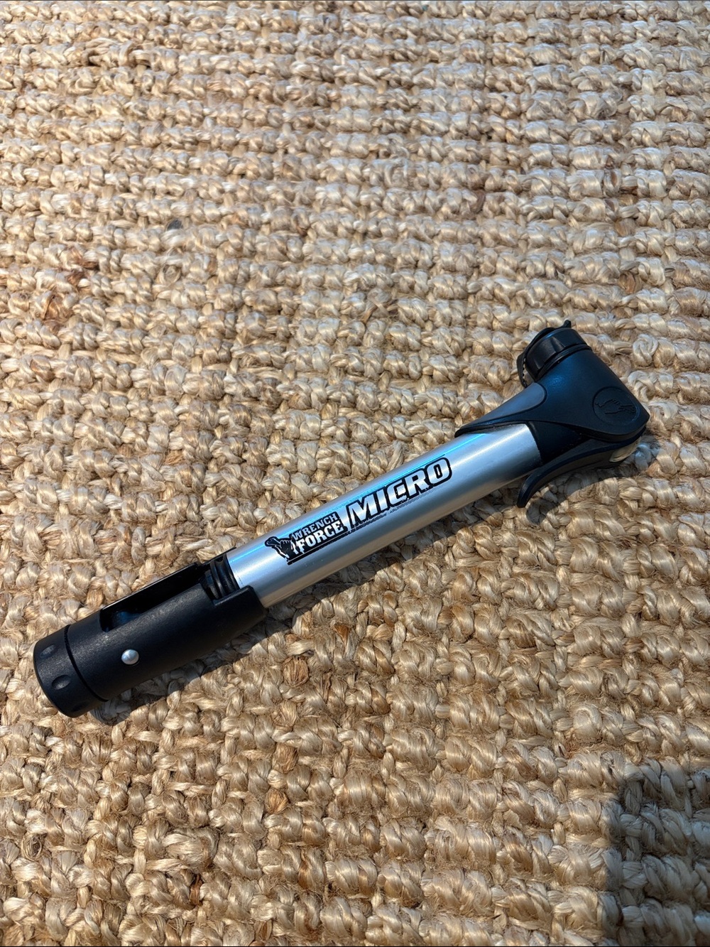 Force1 Micro Compact Bike Pump in Silver and Black